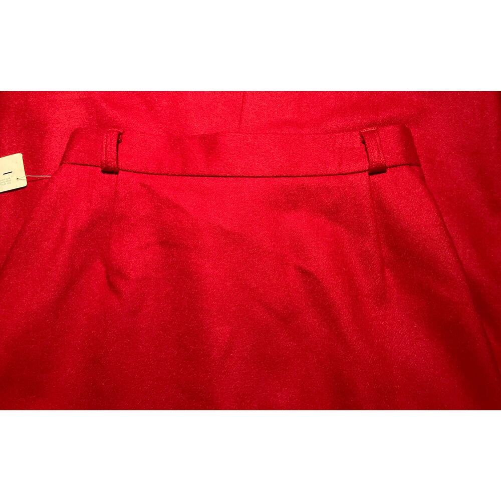 Koret Women's VINTAGE W/Tags 1990's Red 100% Merino Wool Skirt w/ Belt | Size 10 - Picture 6 of 16